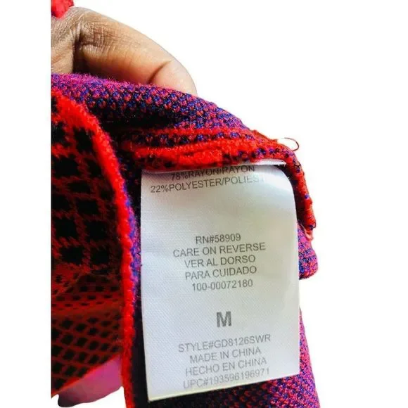 Gianni Bini orange blue knit animal print fit and flare midi dress sz med - Picture 6 of 6